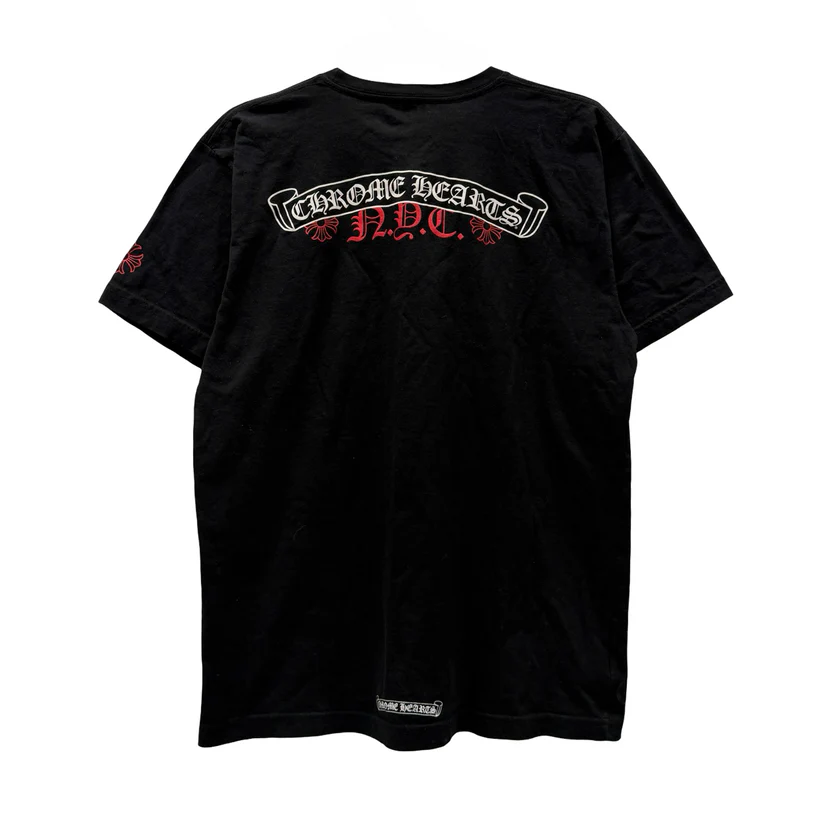 Chrome Hearts NYC Exclusive Scroll Logo Tee Black/Red