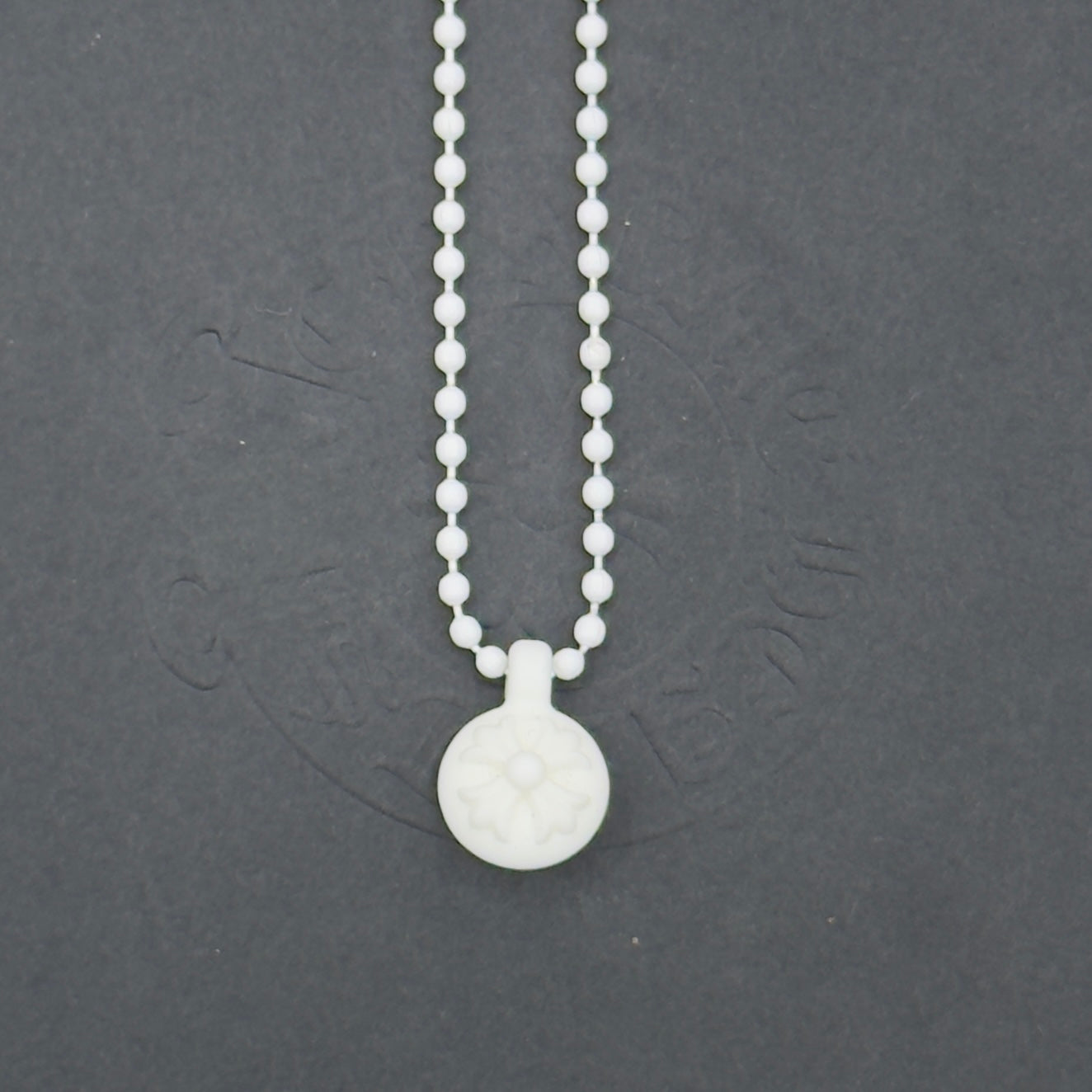 Chrome Hearts White Cross Ball Chain 30 Inch