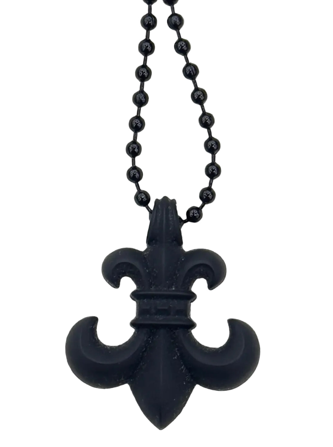 Chrome Hearts Black Fleur Pendant Necklace 30 Inch